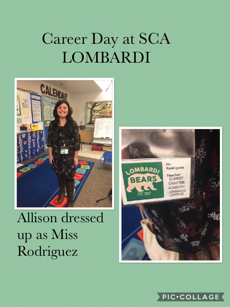 Career Day at SCA LOMBARDI #piccollage
Allison was a student of mine when I taught  piccollage.com/_IJpGBSsN