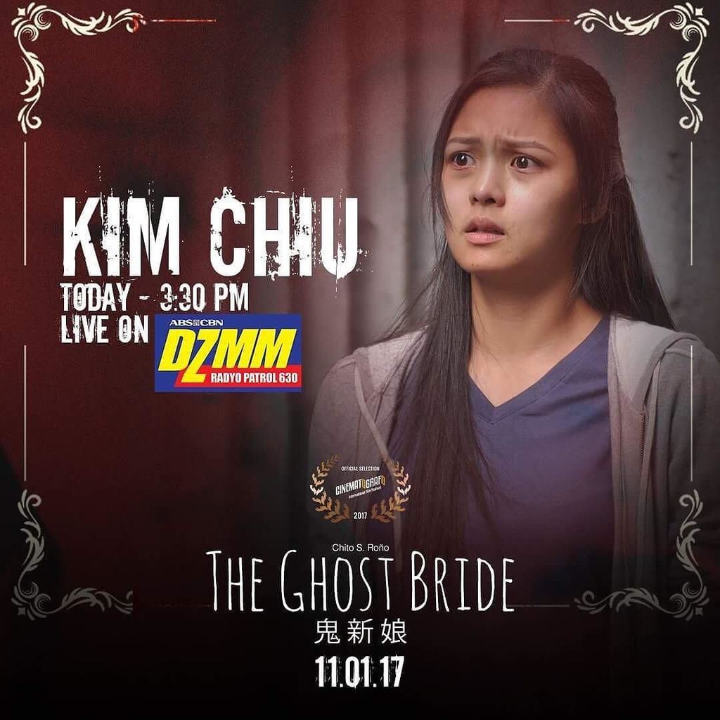 StarCinema's tweet photo. After ng #SCchatwithKim, diretso agad siya sa #DZMM para makipagkwentuhan uli sa inyo! 👰🏻 Tune in! #TheGhostBride https://t.co/Apela1B8EB