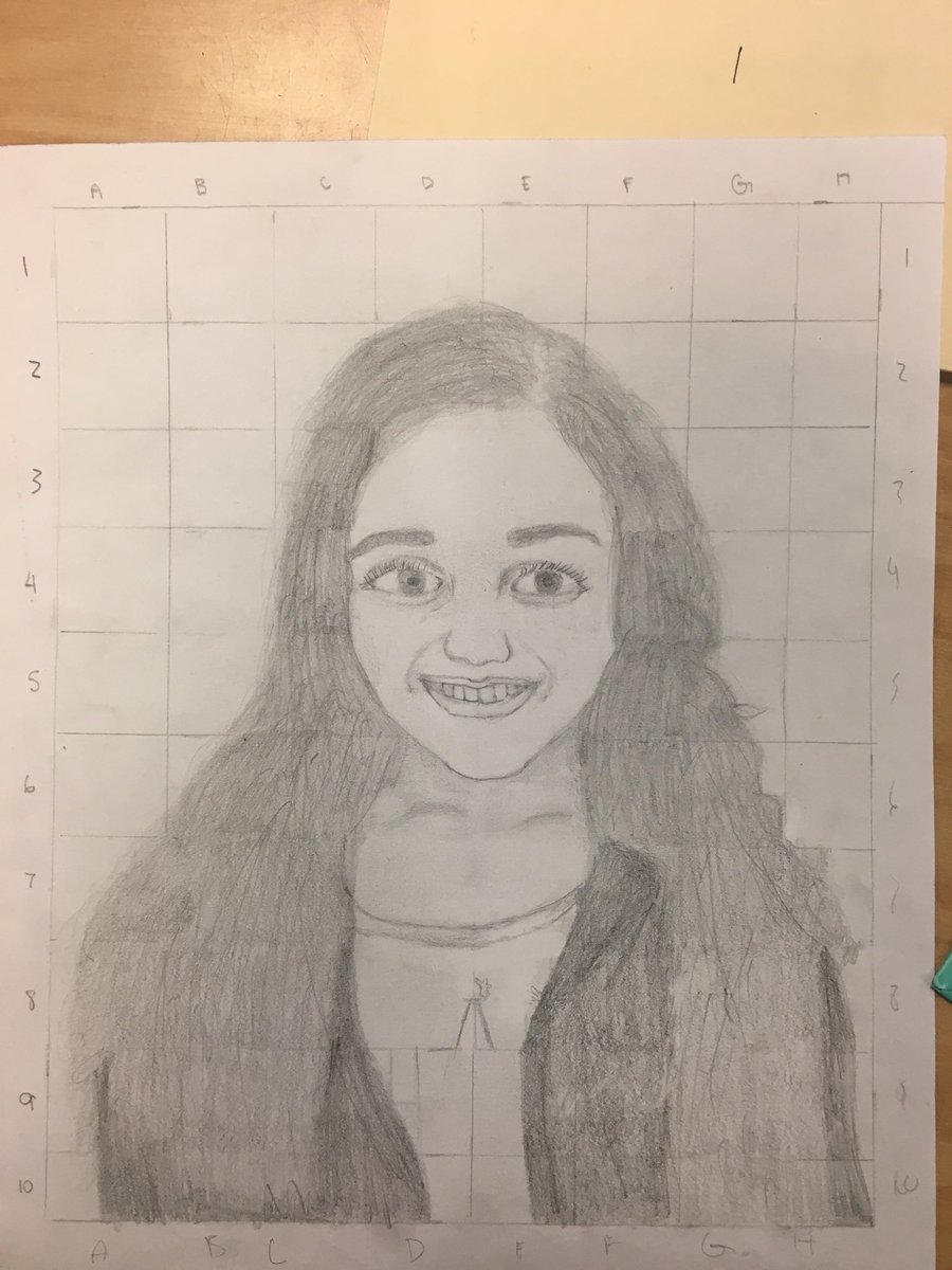 Self-portraits in progress. These <a href="/HollyRidgeMS/">HRMS</a> Visual Comp students make me smile. Can’t wait to see these completed. #conqueringtheridge