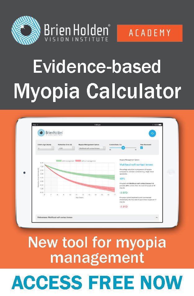 brienholden's tweet image. A new tool for myopia management. Get FREE access to our evidence-based Myopia Calculator now. bit.ly/2wmEle8 #visionforeveryone