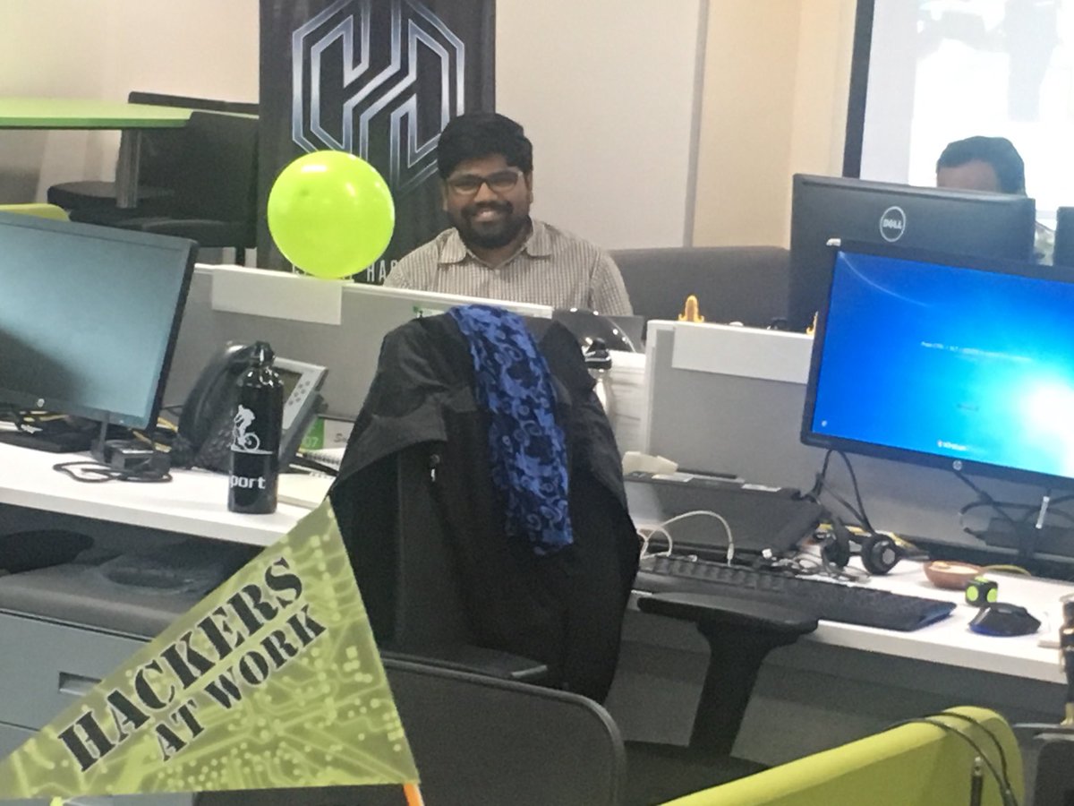 nina_sethi's tweet photo. #brighteyed & #bushytailed Venkatesh setting the pace of the hack with an all-nighter #D2BDHack @CDKGlobal https://t.co/PiFBUJfV7i