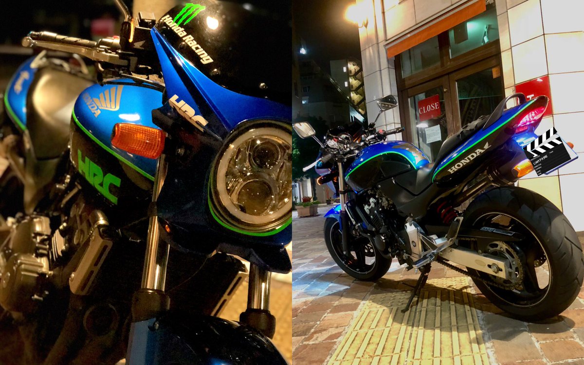 マットブラックとグリーンのクソ緑PCXとニセラポが入ってる青黒