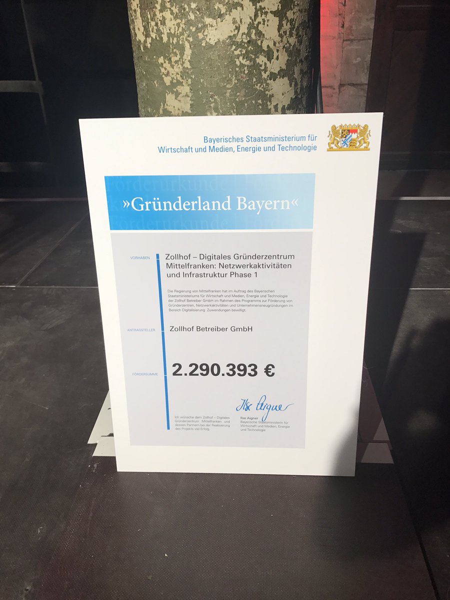 jobsoy's tweet photo. I'm proud of @zollhofHQ &amp; team 4 creating the new entrepreneurial center of my hometown #Nuremberg. Also thx to @IlseAigner 4 your support. https://t.co/MddivZ55TC