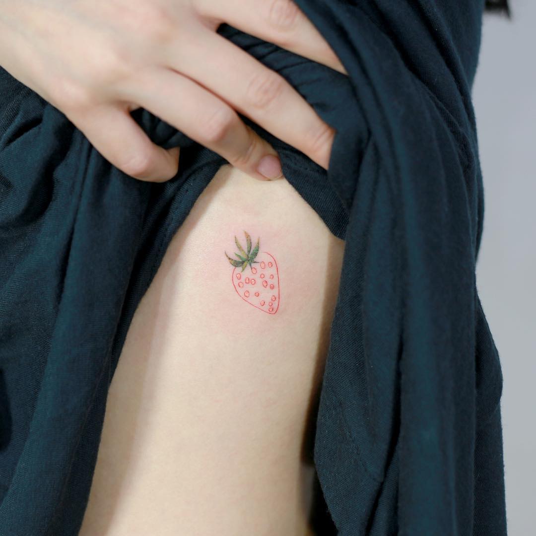 137 Strawberry Tattoo Ideas Every Traditional Minimalist Loves  Tattoo  Glee