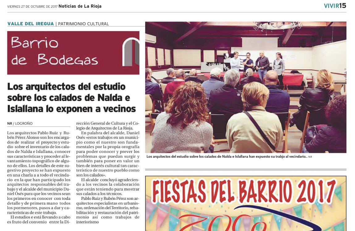 daniosesr's tweet photo. Los trabajos de estudio sobre los Calados de #Nalda e #Islallana siguen siendo noticia
#Cultura #Calados #BarrioDeBodegas #LaRiojaApetece https://t.co/XpwWKRm3wr
