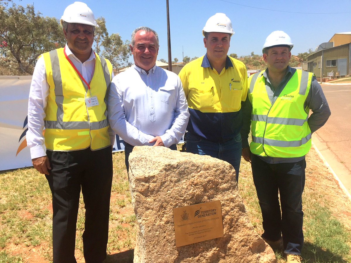 ClarkeEnergyAus's tweet photo. Territory Generation's Tennant Creek power station opened by Minister McCarthy  https://t.co/Vin4E6DvwW https://t.co/wTS3m1O8mU
