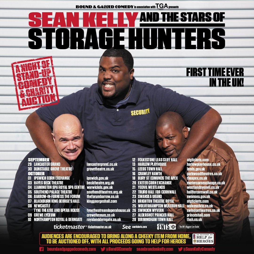 bound_andgagged's tweet photo. Last chance to see @SeanKellyComedy &amp; the Stars of #StorageHunters this weekend in #Aldershot &amp; #Birmingham. https://t.co/T2XpoPXuB8 https://t.co/zY5dqHmpmG