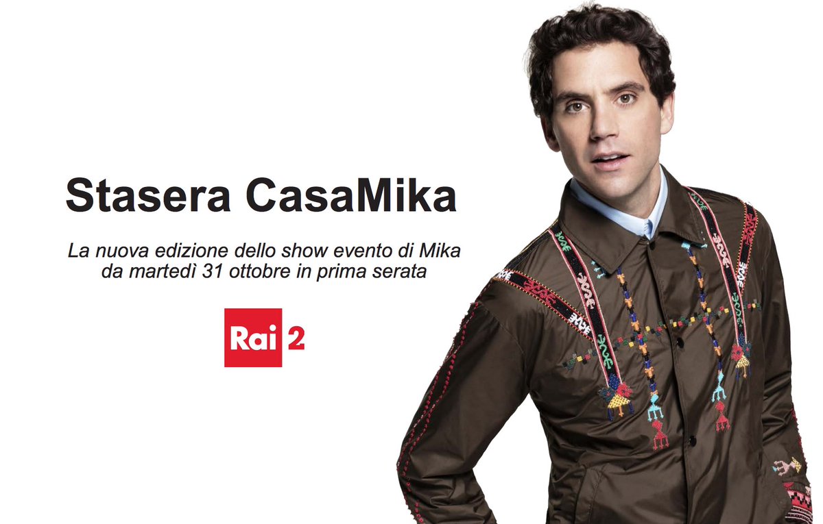 Raiofficialnews's tweet photo. ⚡️"Stasera #CasaMika", la conferenza stampa (e una sorpresa) Live su @RaiDue ➡️ https://t.co/W8wT4b3wMO
@mikasounds, @mikamusic_it ❤️ https://t.co/XypuvFi3fv