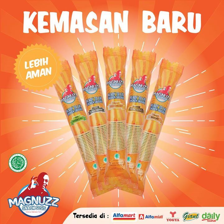 MagnuzzSnack's tweet photo. BARU !. Kemasan pouch Sosis Magnuzz 35gr. Lebih aman dan lebih praktis. Udah ada yang tau kemasan barunya, Bro &amp; S… https://t.co/TriTwcxvaL https://t.co/LUG89NupFQ