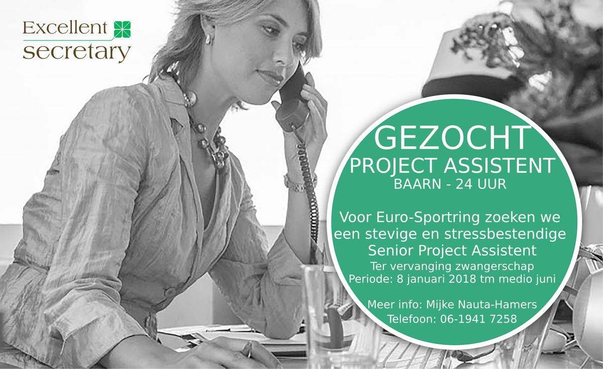 excellentsecr's tweet photo. #vacature #ProjectAssistent #Baarn 24 upwk Periode 8-1-2018 tm medio juni 2018. Volledig profiel: https://t.co/M481gjGaJt https://t.co/mbRqxaK93q