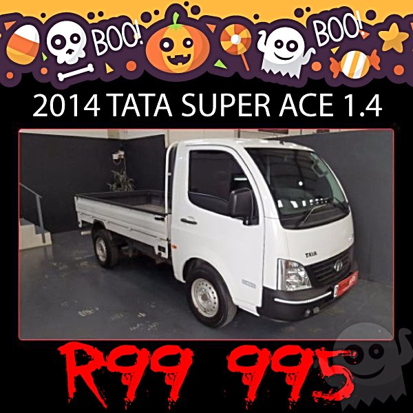 FormulaAutosCT's tweet photo. 🎃 Last few days to get SPOOKY HALLOWEEN DEALS at Formula Autos 🎃

2014 TATA SUPER ACE 1.4 TCIC DLE P/U D/S - R99 995﹡ (7132 km)
Comes w https://t.co/qVF9Y6JbB3