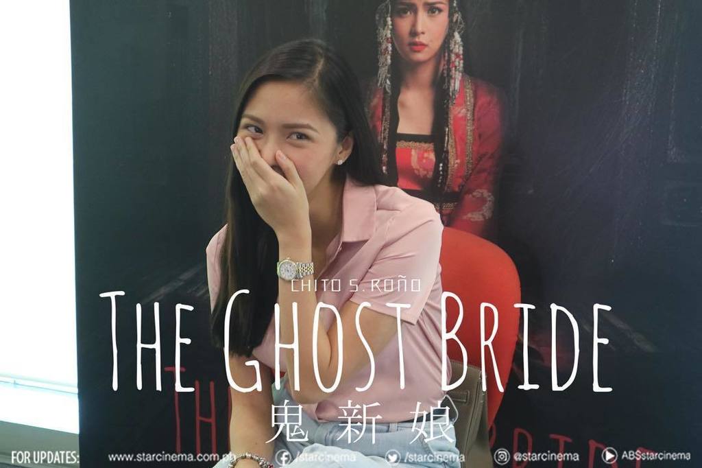 StarCinema's tweet photo. Kim's message to people who will watch #TheGhostBride: "Sit back, relax and enjoy. Laro sa isip siya 'pag nanonood ka." #SCchatwithKim https://t.co/iWZ0sDcD7Z
