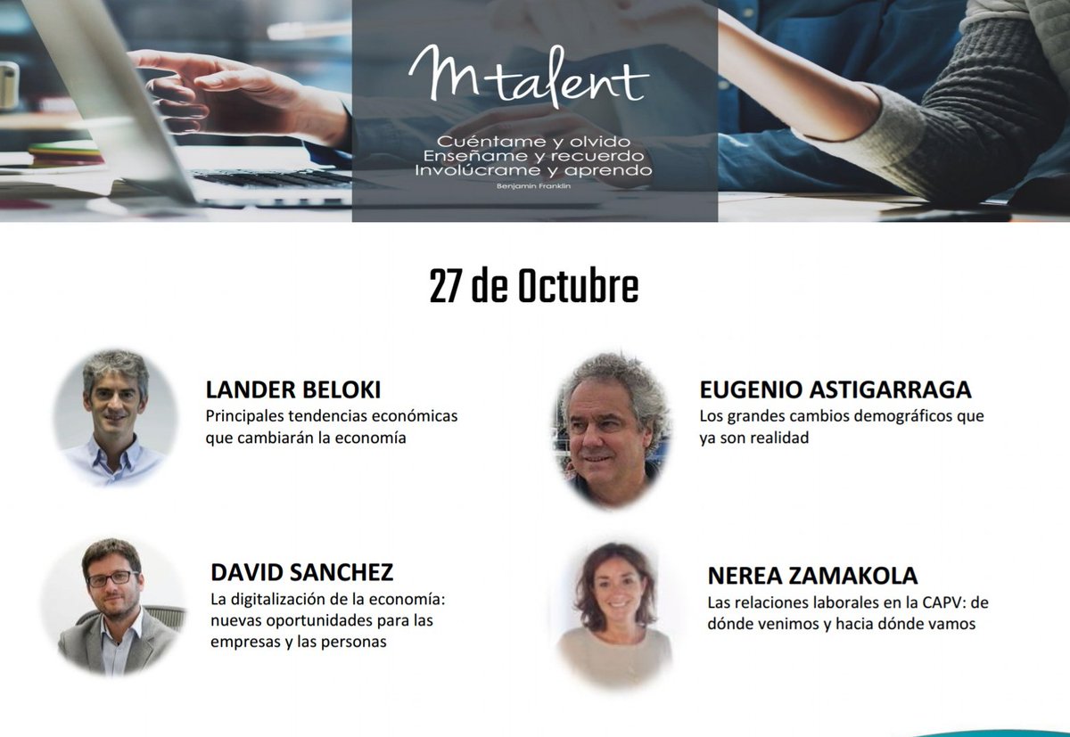 Hoy 1.Workshop en #Mtalent_mu
Contexto Socioeconómico y Mercado    Laboral 
con la participción de <a href="/lbeloki/">Lander Beloki</a> <a href="/dsanchezbote/">David Sanchez Bote</a> #EugenioAstigarraga #NereaZamacola