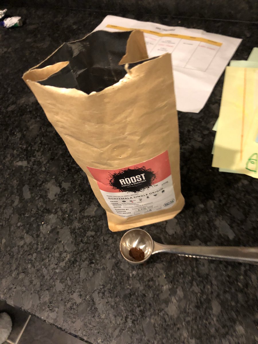 Desperate measures, only had enough for a single shot in my morning coffee, time to restock! <a href="/Roost_Coffee/">Roost Coffee & Roastery</a>
