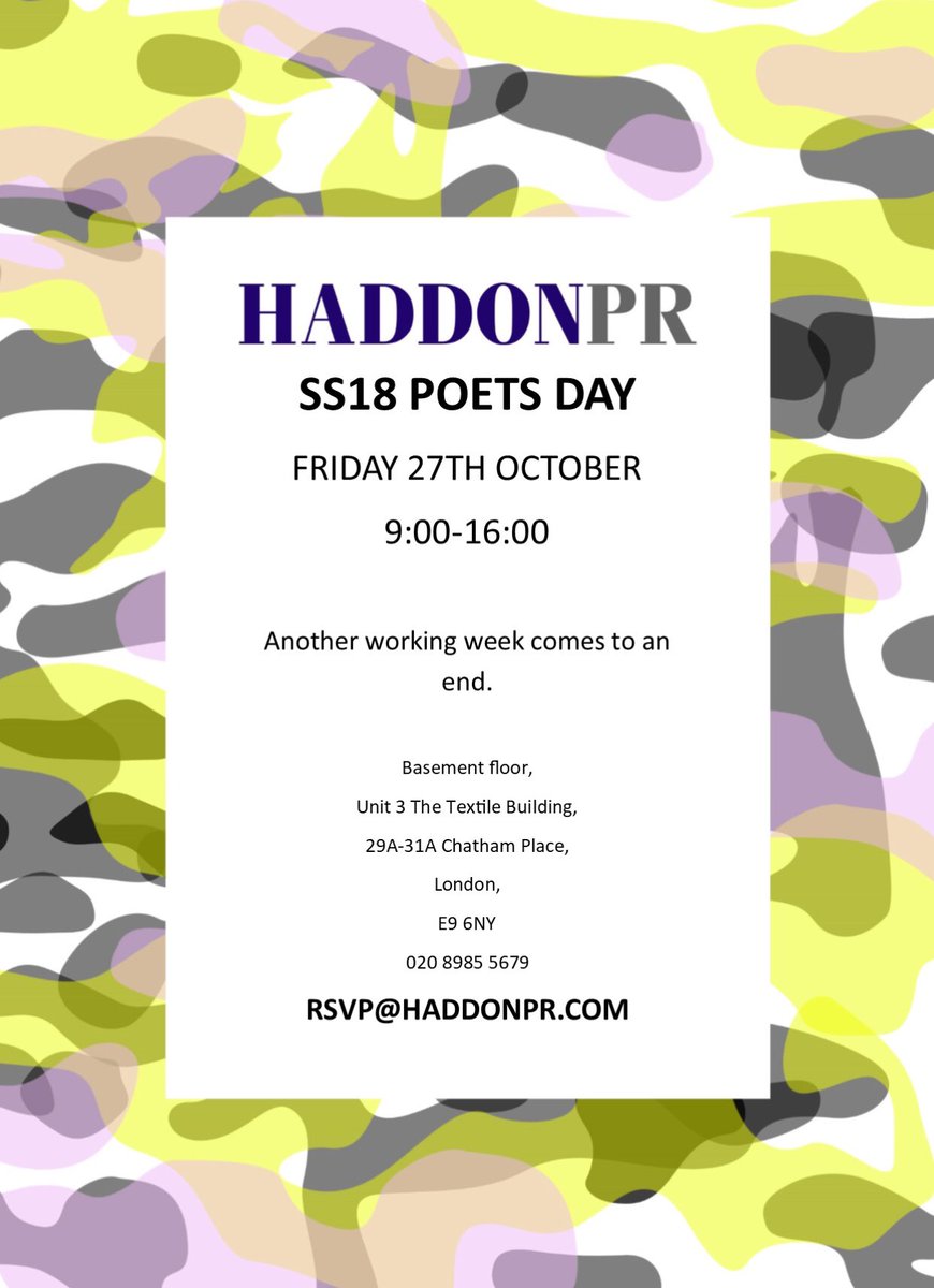 HaddonPRMedia's tweet image. Today. #poetsday