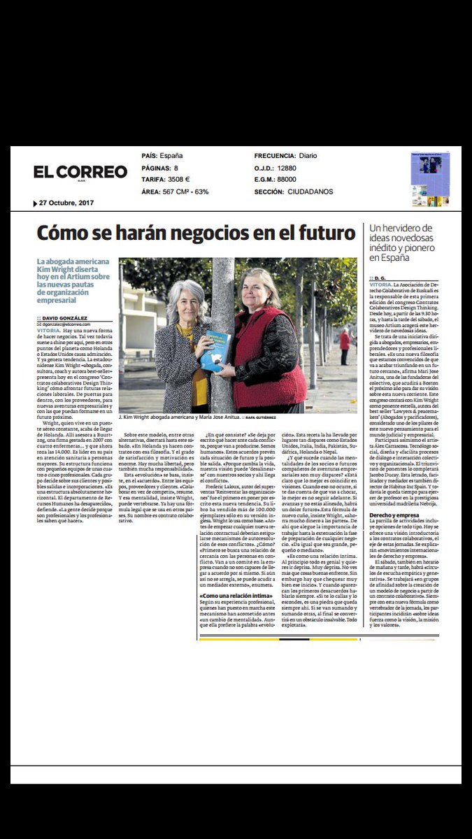 Y además esta mañana @cuttingedgelaw está en <a href="/elcorreo_com/">El Correo</a> :)