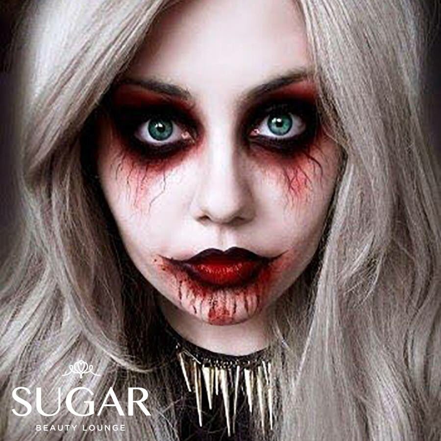 Drop dead gorgeous with a KILLER look 😱 💀 to book 📞 02 553 0525 #Halloween Makeup is available at Sugar #KhalifaCity #AbuDhabi #UAE