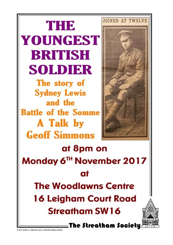 summerstown182's tweet photo. How a community acknowledged one of the most extraordinary stories of #WW1 8pm Monday 6 Nov #StreathamSociety #SidneyLewis #SPUD182 #Tooting https://t.co/sOqLMhwIYs