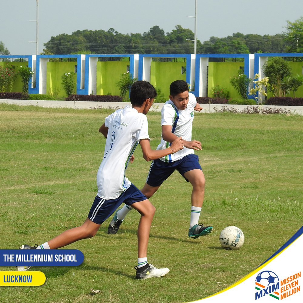 MXIMIndia's tweet photo. #FootballTakesOver The Millennium School, as football is taken up regularly by the students. #MXIM #FootballTakesOver https://t.co/09qQACXQBm