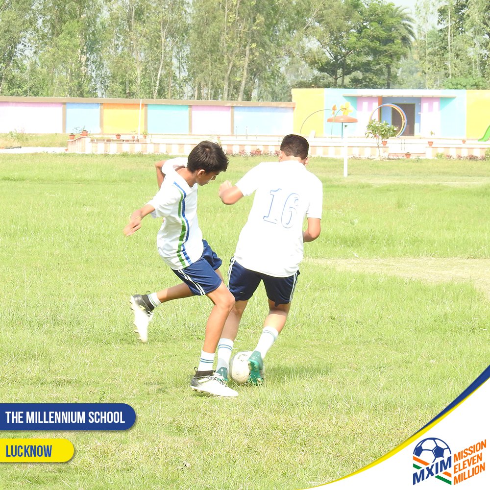 MXIMIndia's tweet photo. #FootballTakesOver The Millennium School, as football is taken up regularly by the students. #MXIM #FootballTakesOver https://t.co/09qQACXQBm