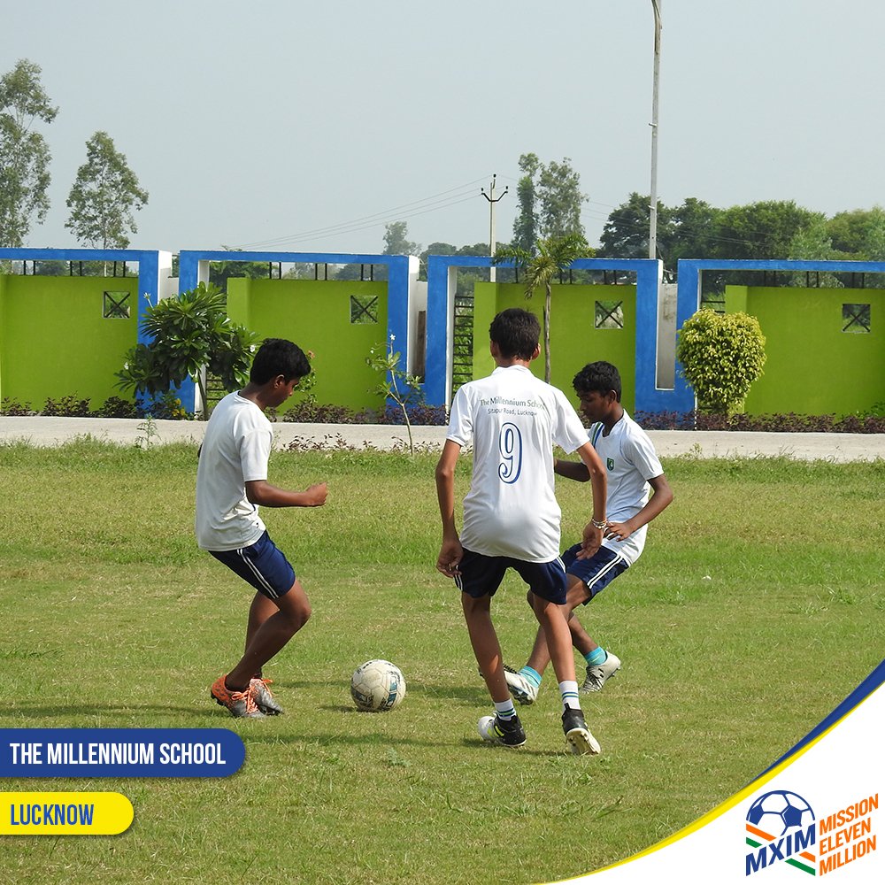 MXIMIndia's tweet photo. #FootballTakesOver The Millennium School, as football is taken up regularly by the students. #MXIM #FootballTakesOver https://t.co/09qQACXQBm