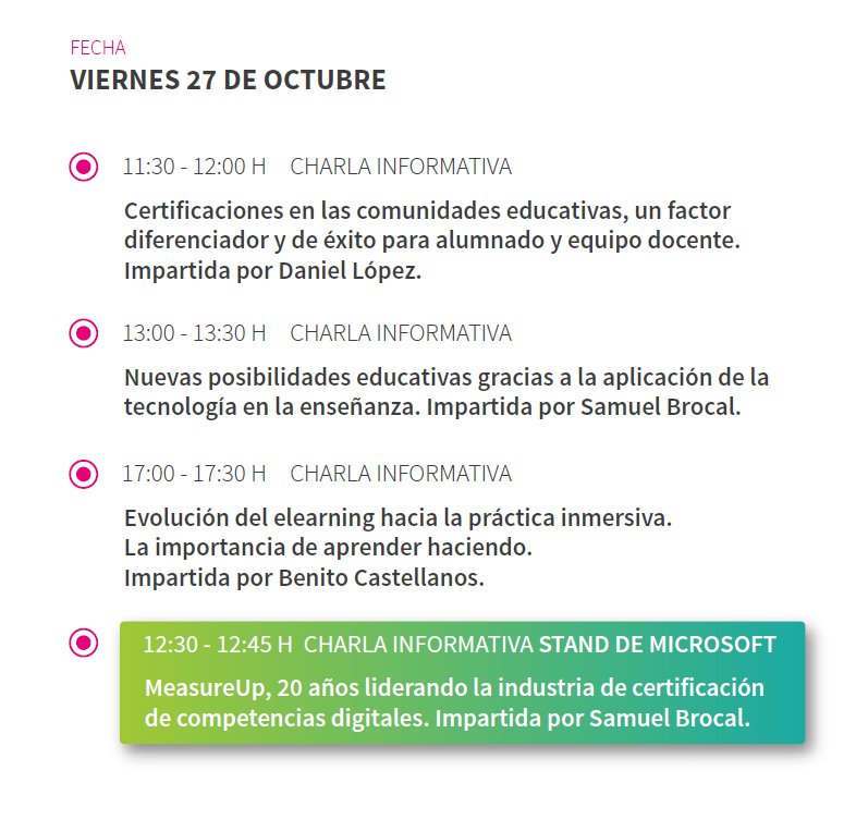 Med_Interactiva's tweet photo. Último día en #SIMOEDU17 ¡No pierdas la oportunidad de asistir a nuestras charlas de hoy! | #CertificaTIC #MISIMO2017 https://t.co/T2TNyTkj5b