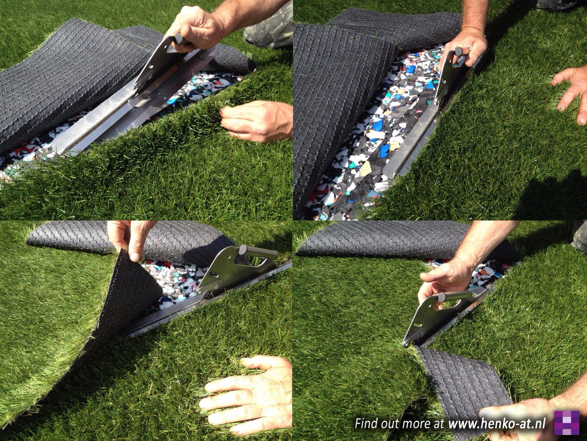 Cutting artificial grass is easier than ever with the Henko 604 Length Knife henko-at.nl #artificialgrass #kunstgras