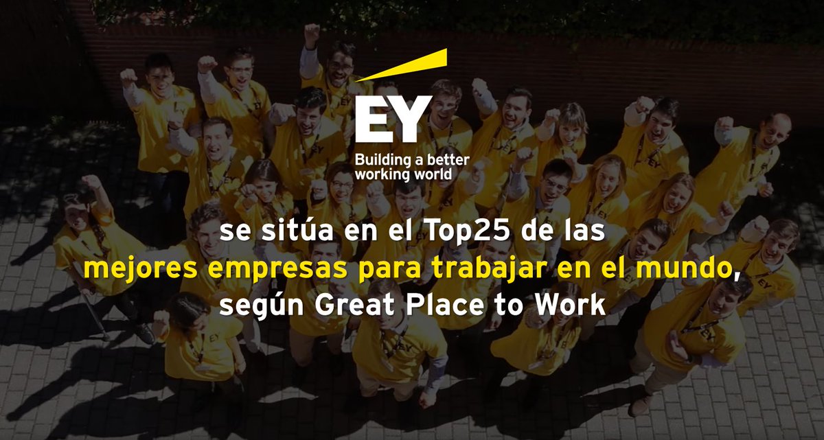EY_Spain's tweet photo. ��Estamos orgullosos de ser una de las mejores empresas para trabajar del mundo según @GPTW_Global! https://t.co/NV6iQsDXBb #GreatPlaceToWork https://t.co/OORxgcE1X4