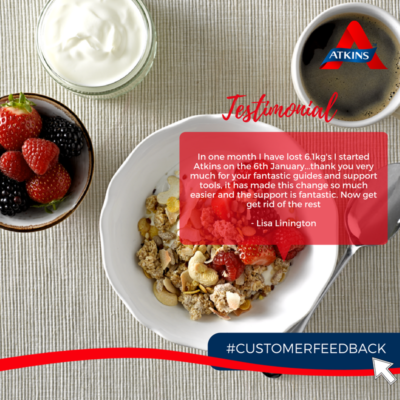 Atkins_SA's tweet photo. #FeedbackFriday We love reading about our #AtkinsCommunity's successes with this lifestyle and how much our advice and products have helpe … https://t.co/PbHwDTbqS2