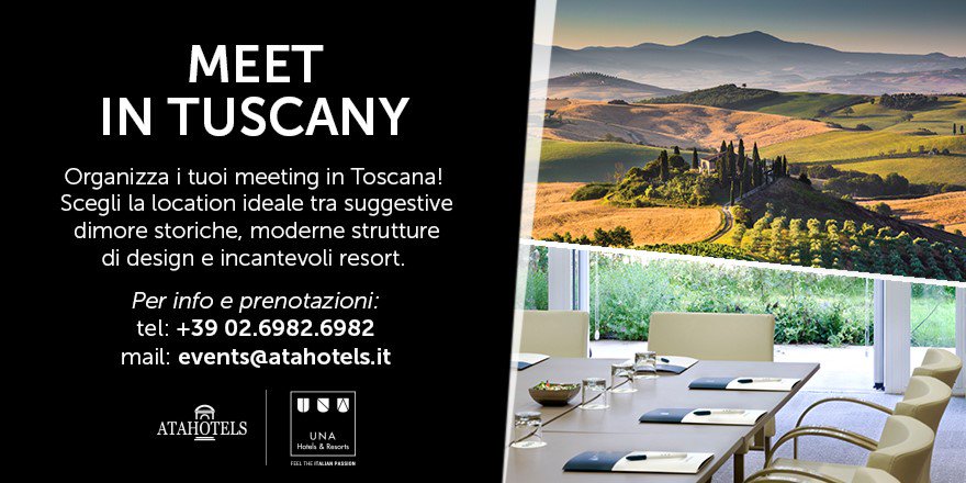 ata_hotels's tweet photo. Organizza il tuo #meeting in #Toscana! Scegli la location ideale e scopri le speciali offerte. 
Per info scrivi a events@atahotels.it https://t.co/YddN0vvVtS
