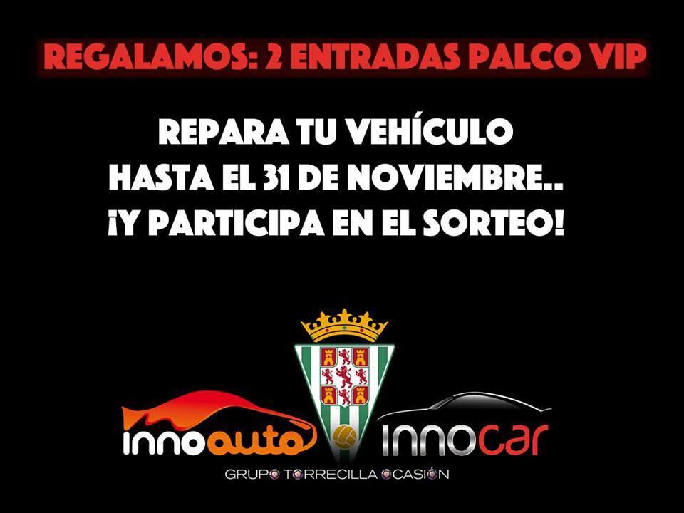 Innocar_es's tweet photo. #Sorteo.hasta el #31DeNoviembre gana #DosEntradas para un #PalcoVip para ver el Córdoba CF 
Repara tu vehículo en y participa
#Innocar https://t.co/BgvXAaQmZ6