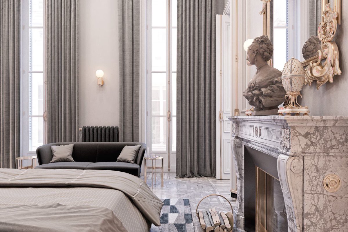 Diff_Studio's tweet photo. #diff #diffstudio #diffdesign #interiordesign #architecture #space #apartment #bedroom #elegant #marble #fireplace #mirror #whiteinterior https://t.co/UF2be66wLO
