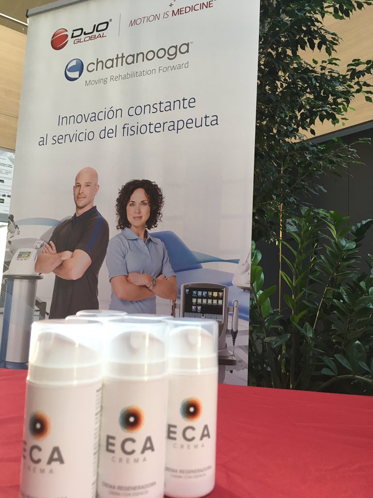 @DjoEspana Presentamos hoy en nuestro stand: Crema ECA ,Winback y Chattanooga Wireless Pro CompexTech buenas ofertas para fisioterapeutas de #fisioam17