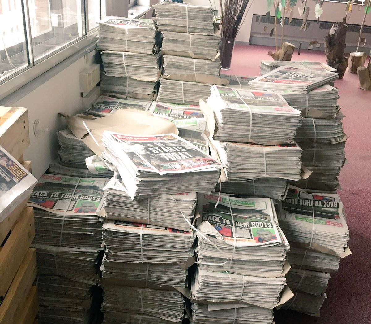 TeessideAction's tweet photo. 10,000 copies of our 'alternative' tabloid ready to hit the streets. When you get a copy tweet your pics #OurMedia https://t.co/OwBILjVz9u