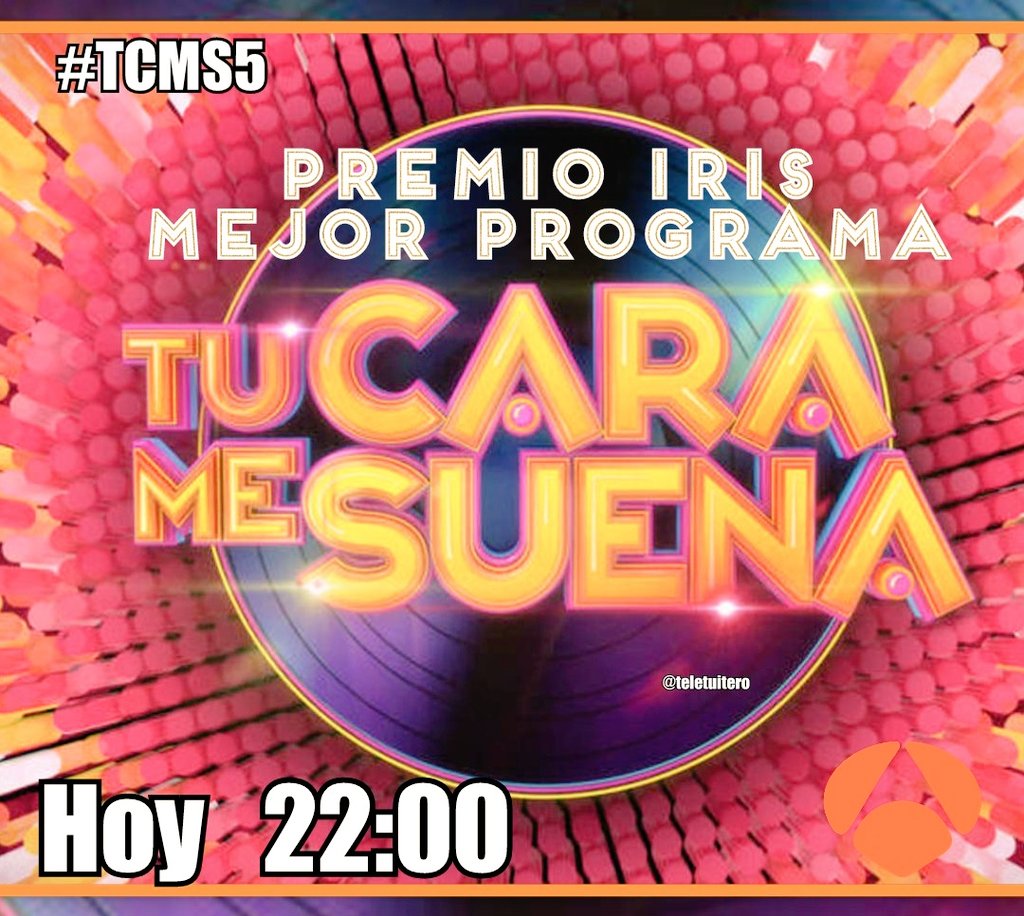 TeleTuitero's tweet image. 🌟RECOMENDADO DE HOY🌟
Silvia Abril y Sole Giménez invitadas hoy a #TCMS5 #PremioIris 2017 #MejorPrograma, en Antena 3 @TuCaraMSuena @tinetr