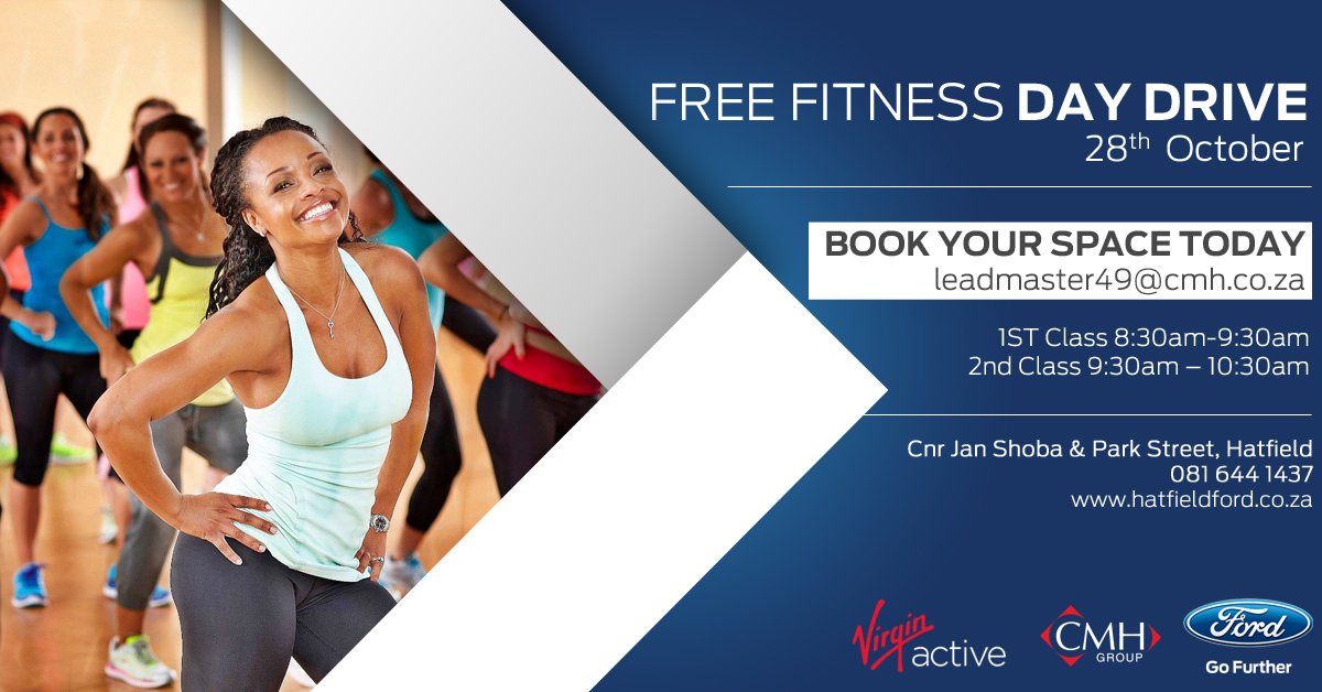 Ford_Hatfield's tweet photo. Stand a chance to WIN Virgin Active Vouchers and a Ford Hamper. Few spaces left - WE CANT WAIT TO SEE YOU #fitnesspoweredbycmhford https://t.co/aTHDdyT6QX