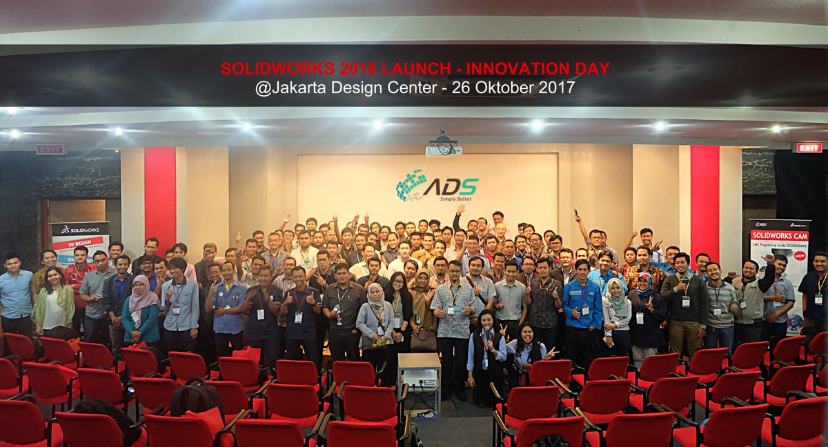 SolidWorksADS's tweet photo. terimakasih untuk semua yg hadir di seminar SOLIDWORKS 2018 Launch - 26 okt2017 #solidworks #solidworks2018 #SWID2018 #greatdesignsgetbuilt https://t.co/10tBPBjLuI