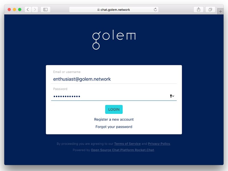 golemproject's tweet photo. Join the Golem community on our Rocket chat https://t.co/hZG0fVITo6 to keep track of our latest developments and meet the team! #ethereum https://t.co/x9MssOCElW