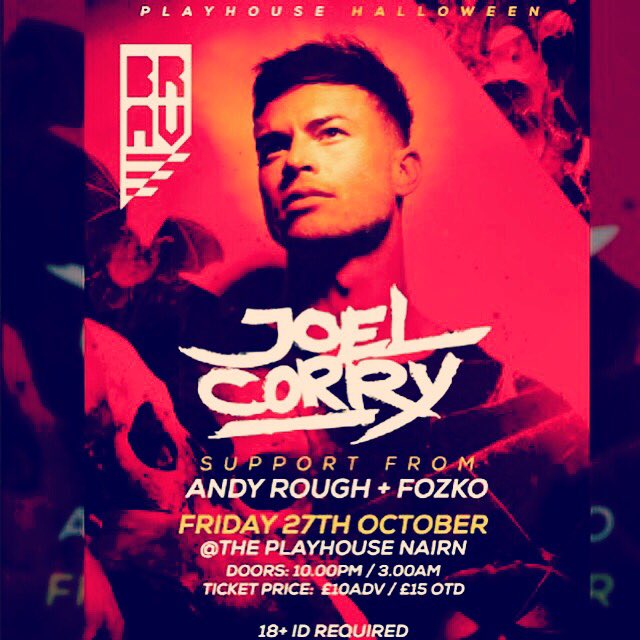 !!Tonight!!
We welcome <a href="/JoelCorry/">Joel Corry</a>  to the <a href="/PlayhouseNairn/">The Playhouse Nairn</a>  for Brave’s Halloween Party!!