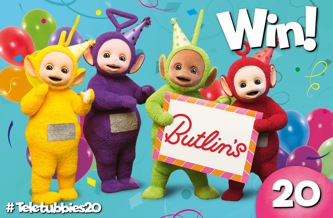TeletubbiesHQ's tweet photo. Tubby-tastic holiday! WIN a weekend break to @Butlins, visit our Facebook page & enter today! https://t.co/OzvZD8b5Il #Teletubbies20 https://t.co/eBAInslIip