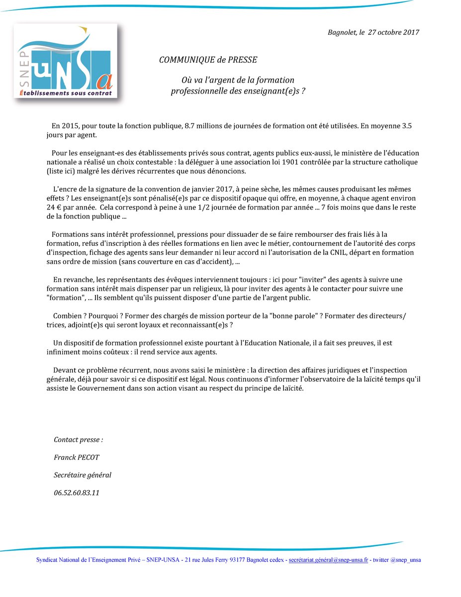 snep_unsa's tweet photo. Où va l'argent de la formation professionnelle des enseignant(e)s ? https://t.co/ADIqjoJjy9