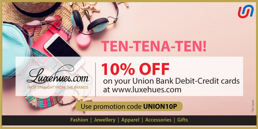 UnionBankTweets's tweet photo. Enjoy Flat 10% off on shopping at https://t.co/p14XuiHN8V using #UnionBankofIndia Debit/Credit Cards. @Luxehues. https://t.co/J0qZbE6yfH https://t.co/D4sTbZJN4L