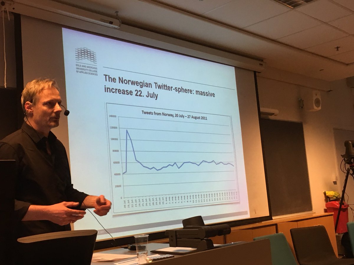 OsloMet's tweet photo. @steensteensen presenterer Twitteraktiviteten 22.juli 2011 på #samrisk https://t.co/EF2JQ9lF7d