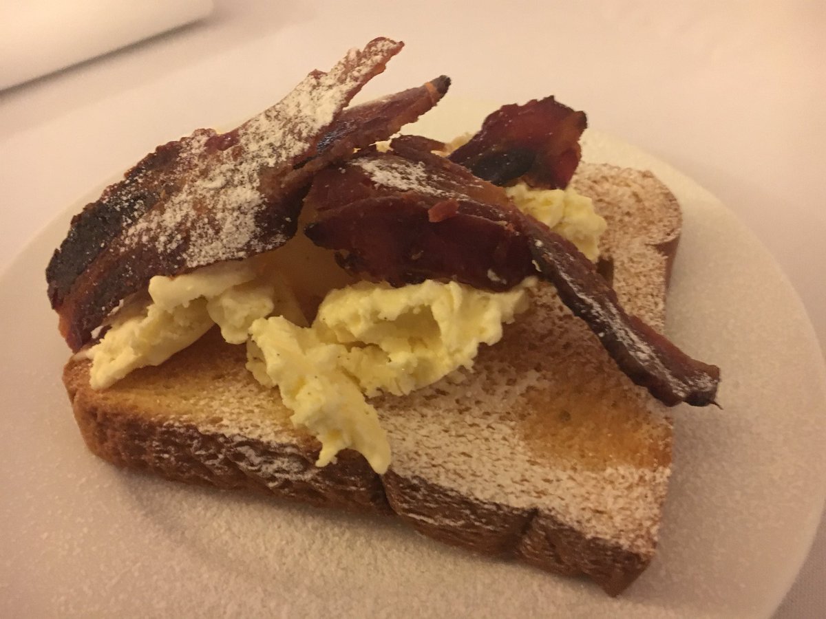 RedCatSarah's tweet photo. Tastebuds blown away by egg & bacon on toast for desert. #dinnerwithadifference @No8ThorpeRoad for @NorwichSciFest in aid of @TSNphil https://t.co/A5Plv5ChgN