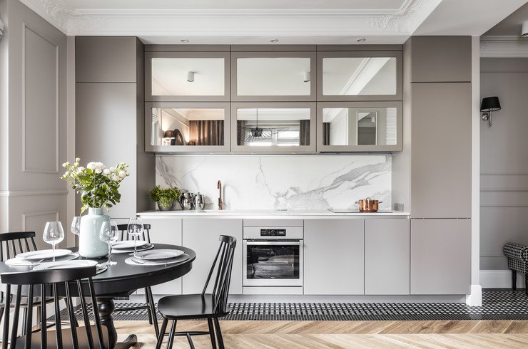 Simply grey <a href="/UkMagnolia/">Magnolia Design UK</a> #eclectic #artdeco #interiordesign #interior #kitchendesign #stylish #contemprorary #greykitchen #grey #design #home