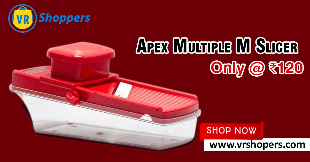 VRshopers's tweet photo. Apex Multiple M Slicer Shop online on #VRSHOPPERS @ 120/- only
#Kitchenappliances #Onlineshopping  #shopforkitchen #FridayFeeling #Slicer https://t.co/PuT5DhfcG6