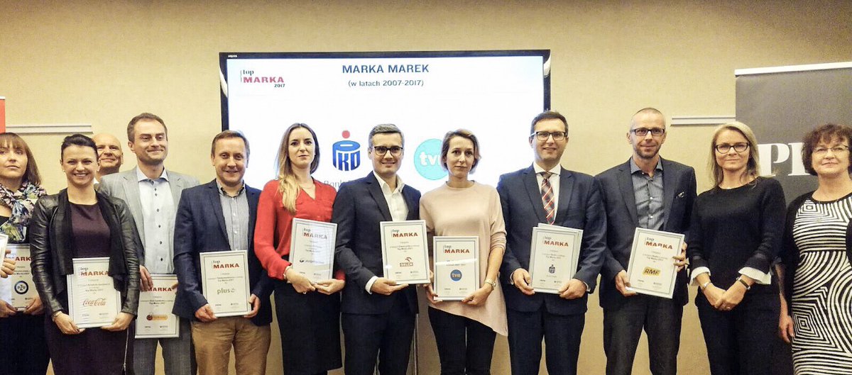 PSMMonitoring's tweet photo. W 10 edycji #TopMarka2017 zwyciężyli @vwpress_PL, #GKPGE, @FaktyTVN, @PKOBP, @PKN_ORLEN, @Plus_Polska, @GrupaPZU… https://t.co/XQvkjIPV1c
