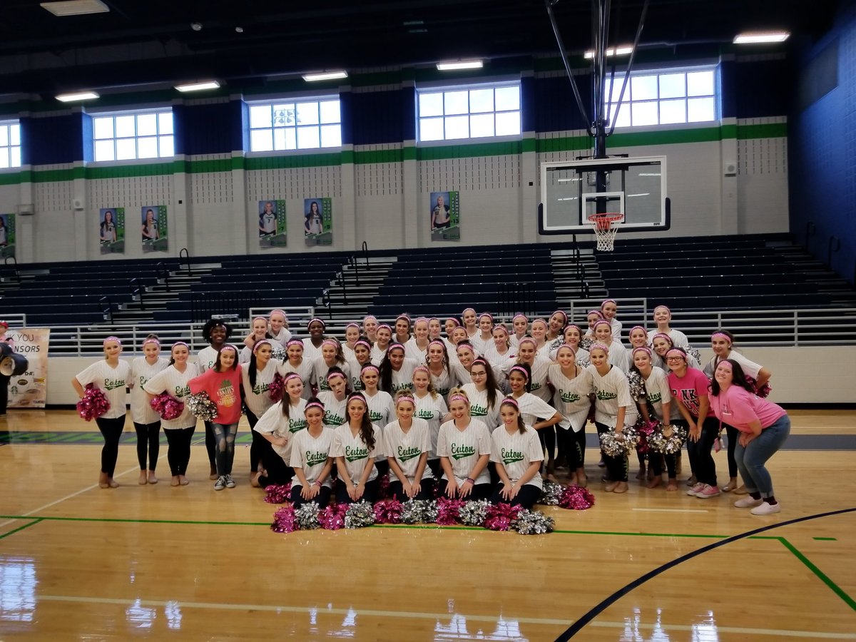 EatonDance's tweet photo. Pink out pep rally #Dance4aCause https://t.co/XSoRWkxGc0
