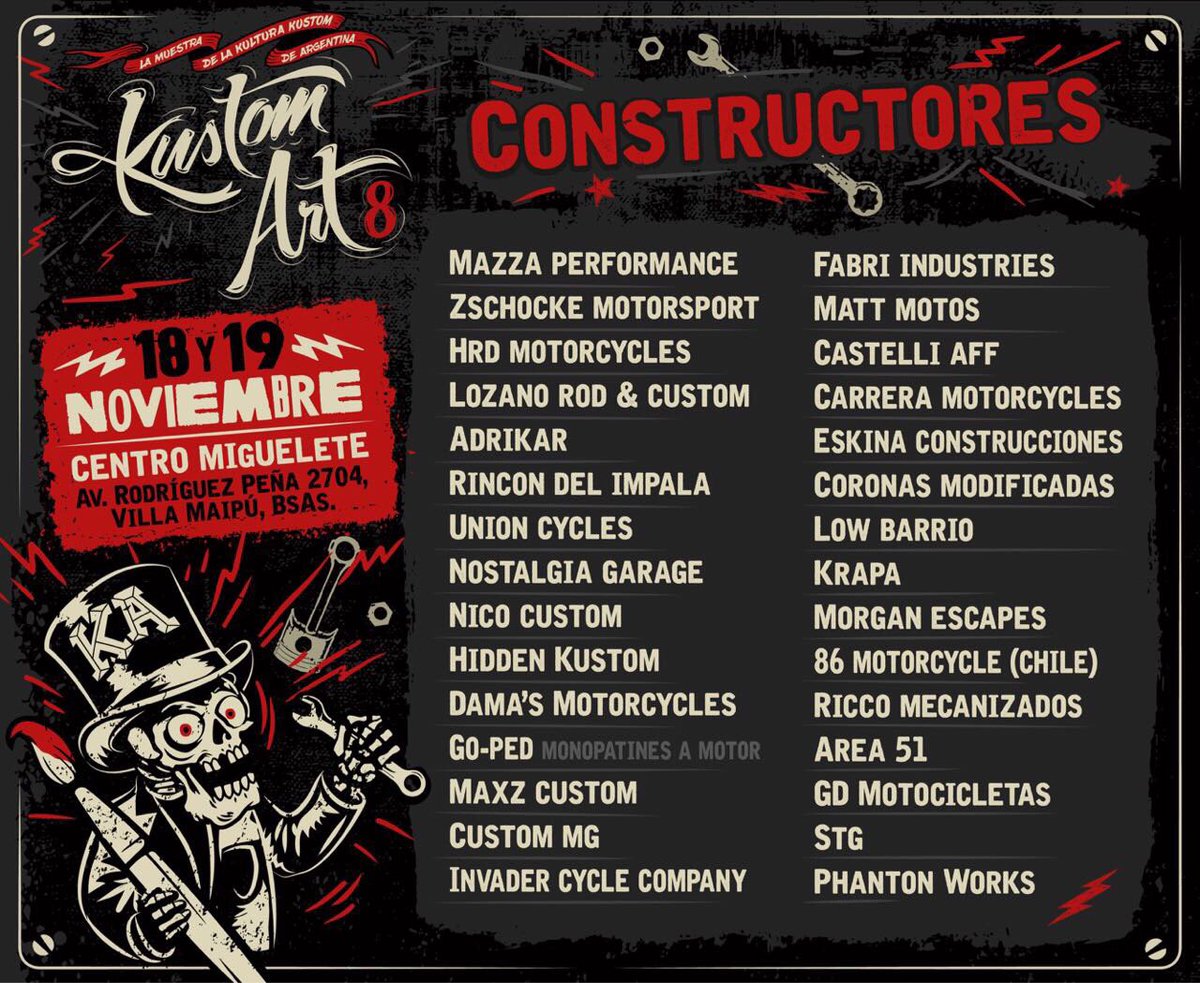 Kustom_Art's tweet photo. #constructoresen el #kustomart8 este 18 y 19 de Nov. en Centro Miguelete https://t.co/PRuJDECwDL