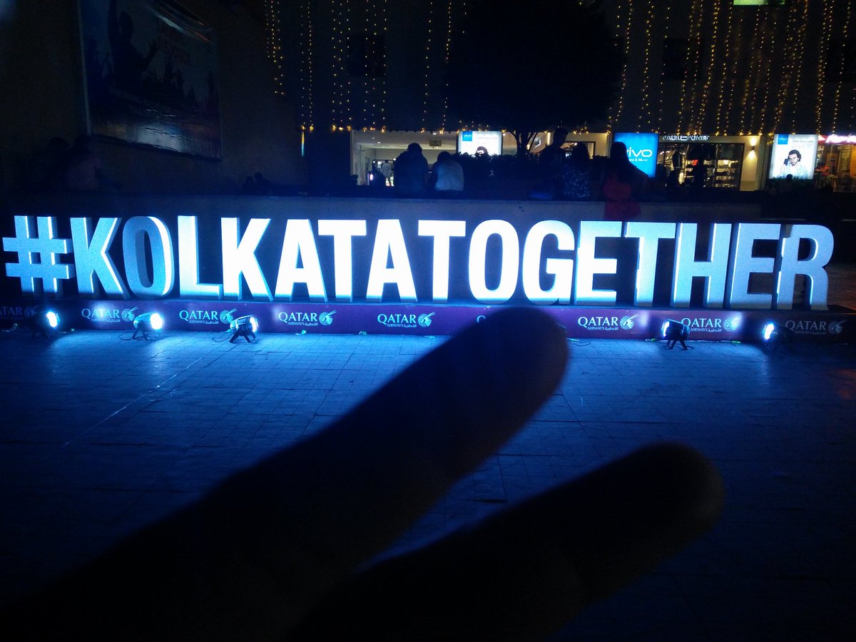 swetharay's tweet photo. For winning brownie points and an ever grateful football crazy husband..oh also lifelong TV remote rights #kolkatatogether https://t.co/D0Qp5624RE